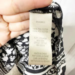 Max Studio Size M Ruffle Neckline White Black Floral Print Midi Dress Tiered Photo 4