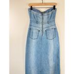 Free People NWT Dress Blue Picture Perfect Midi Denim Strapless Jean Size 2 Photo 8