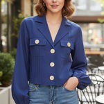 Finders Keepers Golden Shirt Navy Size XXS NWT Photo 0