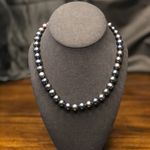 Hand Knotted PEACOCK PEARLS w Sterling Silver Lobster Claw Clasp 18 inches long Gray Photo 8