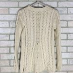 CAbi  Style 3157 Cream Cable Lace up Long Sleeve Sweater Size XS Photo 4