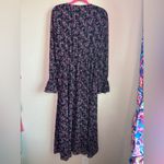 Neiman Marcus Black Pink Romantic Floral Ruffle Long Sleeve Midi Maxi Dress XL Photo 12