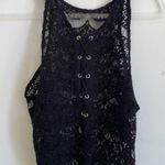 Indah  Kera Lace Up Back Cropped Lace Tank in Black Size Medium Photo 2