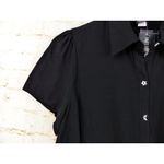 Hot Topic  Shirt Women M Black Psychic Reader Tie Front Button Goth Witch Moon Photo 2