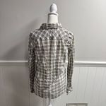 Johnny Was  3J Workshop Plaid Long Sleeve Button Up Ruffle Front Gray Small Photo 10