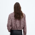 Mango  MNG tweed bomber cropped jacket NEW Size SMALL Photo 3