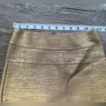 Herve Leger ‎ Champagne Gold Combo Bandage Fancy Mini Holiday Skirt small Photo 5