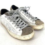 P448  John Sneakers Silver Leopard Womens EU Size 37 Photo 0