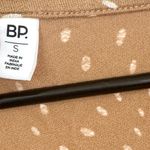 BP NWT Tan Polka Dot Long Sleeve V-Neck Sustainable Dress - Size: S Photo 3