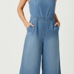 Madewell  Denim Apron Bow Back Jumpsuit Romper Retro Wide Leg Bib 6 Country Boho Photo 0