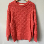 Vtg Paul Harris Women's Small 90s Acrylic Crewneck Knit Pullover Sweater Coral Orange Photo 3