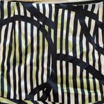 Bebe  Green and Black Striped Midi Silk Skirt Photo 3