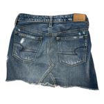 American Eagle Y2K Blue Denim Mini Skirt Sz 0 Button Fly Grunge Festival Indie Photo 1