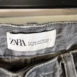 ZARA  Jeans Womens 6‎ Gray Denim Flat Front 5 Pockets Straight Fit Wide Leg Photo 4