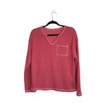 SheIn Hot Pink Tee Waffle Knit Split Neck Long Sleeve girly Photo 1