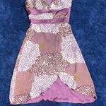 IvaNova Boutique Floral Strapless Dress in Purple and White Size 4 Photo 0