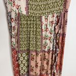 Anthropologie ATL The Label Dress Gypsiana ruffle ladies M Pink Boho Patchwork Maxi Rayon Photo 5