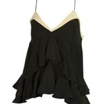 Juicy Couture Black Ruffled Tiered Silk Spaghetti Strap Blouse Cami Top Photo 0