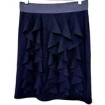 Ali Miles Black Mini Skirt Size 4/S Ruffled pencil Pull on stretchy Photo 0