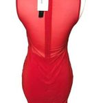 ENTRY Floral Lace Mesh Sleeveless Bodycon Mini Dress Red Size Medium NWT Photo 4