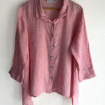 Habitat  100% Linen Button-Up Shirt Pink Tunic Large Photo 0