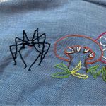 Vintage 70s Nature Lover Long Sleeve Button Down Dagger Collar Western Shirt Blue Photo 7