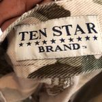 2000s Y2K Army green camouflage camo Khaki denim 100% cotton cargo cuffed shorts US Women size 10/30” waist, measurements in pics Photo 2