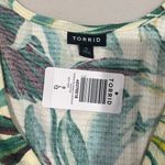Torrid  NWT Green Textured Knit Surplice Puff‎ Sleeve Babydoll Top size 0X 12 Photo 5
