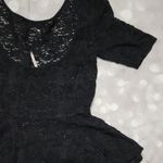 Free People Black Lace Peplum Open Back Top XS Photo 3