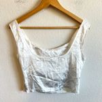 Shekou NWOT White Milkmaid Floral Silky Sleeveless Cami Crop Top Womens Medium Photo 1