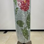 Farm Rio $450 NWOT  Blue Sequins Anthurium Flowers Slip Maxi Dress Size S Photo 9