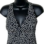 Lands' End  Women’s Polka Dot Racer Back Two Piece Tankini Black/White Size 6 Photo 1