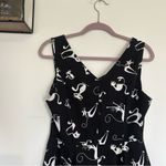 Eva Rose Black & White Retro Cat Print Fit & Flare Rockabilly Knee Length Dress Size XL Photo 3