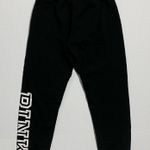 PINK - Victoria's Secret Victoria's Secret PINK black Jogger Pants with a large white logo graphic on the leg Women’s XS Photo 1