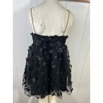 Trixxi black coquette minidress shear flower appliquéd lined, straps Size L NWT Photo 2