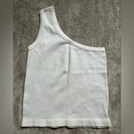 Suzette Collection  White One Shoulder Tank Top Photo 0