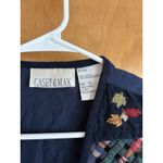 VTG Casey & Max Waistcoat Vest Womens Small Navy Fall Cardigan Style India Blue Photo 2