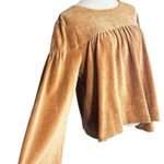 Madewell  Texture and Thread Corduroy Long Sleeve Swing Top Blouse Caramel XL Photo 5