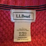 Vintage LL Bean Pink Preppy Cardigan Sweater M 100% Cotton Chunky Waffle Knit Size M Photo 5