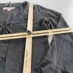 Victoria's Secret  Top Womens Small‎ Black V Neck Ruffle Collar Button Sleep Sheer Photo 6