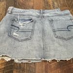 American Eagle Distressed Light Wash Denim Skirt Mini, Size 8, Y2K Western Photo 8