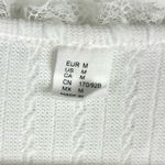 White Puff Sleeve Lace Trim Crop Top Sz Small Tie Front Size M Photo 1