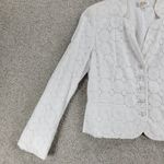 Talbots Womens Jacket 12 White Eyelet Stretch Lace Clear Button Photo 11