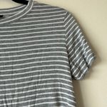 Forever 21 NWOT Small Gray and White Striped Relaxed Fit Peplum Dress Top Photo 1