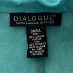 Dialogue  Turquoise Ruffle Leather Jacket Photo 1
