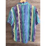 VTG Teddi Shirt Large Top Short Sleeve 70’s Purple Blue Stripe Blouse Vintage Photo 4