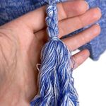 NWT Islefield Jenna Island Stitch Blue Marled Knit Tassel Sweater Size M Photo 5