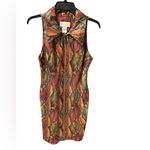 Cache Vintage Caché Red Orange Snakeskin Bodycon Dress | Y2K Sexy Clubwear Zip Mini M Photo 13