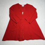 Joseph Ribkoff  Womens Red Textured Knit Tunic Top Size 12 Artsy Lagenlook Photo 5