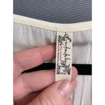 Free People  Bodysuit Womens Medium Ivory Cleo Draped Split Neck Short Sleeve B55 Photo 3